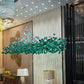 Gemstoniya Crystal Glass Chandelier – Modern Luxury Hanging Light for Living & Dining Room