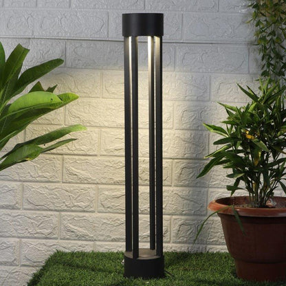 ELIANTE Grey Aluminium Garden Lights - Inbuilt LED -  - PK-4-ROOD-BOLLARD- Inbuilt LED -