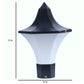 ELIANTE White and Black Acrylic Base Frost Acrylic Shade Gate Light - Plaza-Gl-Milky-Bk - Bulb Included