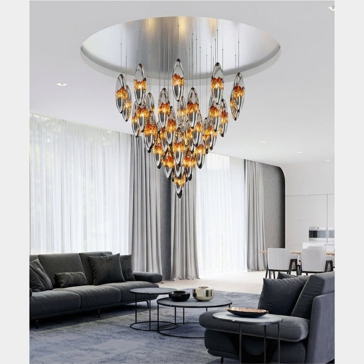 POLLUX Mirrored Glass Teardrop Suspension Collection – full view