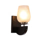 ELIANTE Brown Wood Base White White Shade Wall Light - Pp-555-1W - Bulb Included