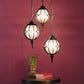 Black iron Hanging Light -PUMMA-3LP - Included Bulbs
