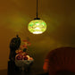 ELIANTE Black Iron Base Multicolour White Shade Hanging Light - Pumping-1Lp - Bulb Included