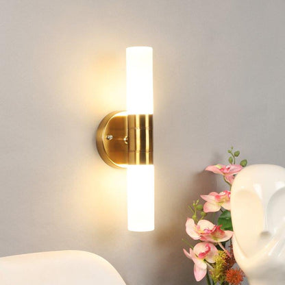 ELIANTE Gold Iron Base White Acrylic Shade Wall Light - Px-10-2 - Inbuilt LED