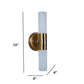 ELIANTE Gold Iron Base White Acrylic Shade Wall Light - Px-10-2 - Inbuilt LED