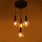 ELIANTE Black and Gold Iron Base Gold White Shade Hanging Light - Px-215-4Lp - Inbuilt LED