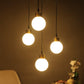 ELIANTE Black Iron Base White Glass Shade Hanging Light - Px-232-4Lp - Inbuilt LED