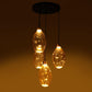 ELIANTE Black Iron Base Gold White Shade Hanging Light - Px-251-4Lp - Inbuilt LED