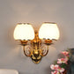 ELIANTE Gold Iron Base White Glass Shade Wall Light - Px-69-2W - Bulb Included