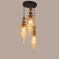 ELIANTE Black Iron Base Gold Glass Shade Hanging Light - Px-84-3Lp - Bulb Included