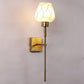 ELIANTE Antique Gold Iron Base White Glass Shade Wall Light - R-7502-1W - Bulb Included