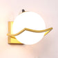 ELIANTE Gold Iron Base White Glass Shade Wall Light - R-7701-1W - Bulb Included