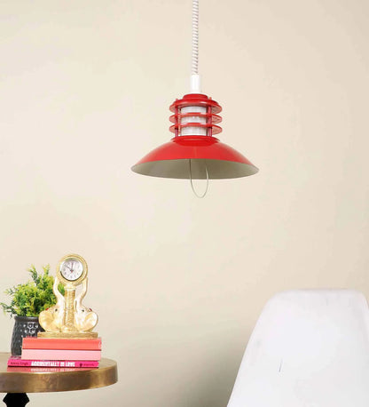 Jauna Red Iron Hanging Light | Apollo-Red-1LP-Small | Included Bulb | Eliante by Jainsons Lights