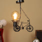Black Metal Hanging Light - RIKSHA-SMALL-HL - Included Bulb