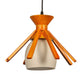 Admiradora Yellow Wood Hanging Lights - E27 holder - without Bulb - ROMAN-1LP-YL