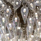 Rose & Silver Glass Urchin Chandelier – A Statement Piece for Refined Interiors