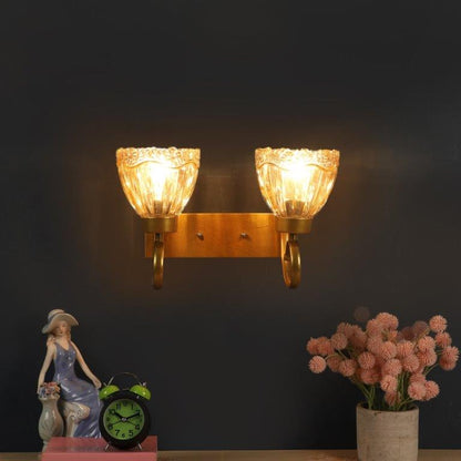Antique Gold Iron Wall Lights -RSA-113-2W - Included Bulbs