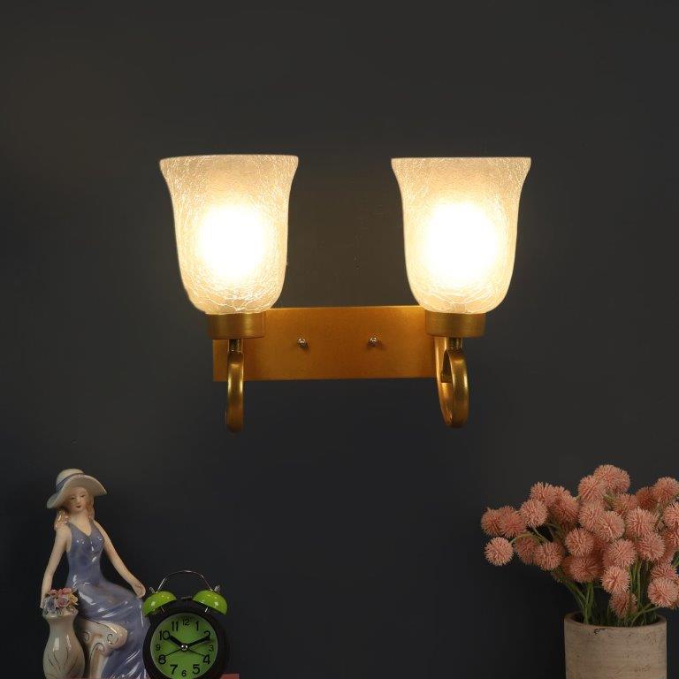 Antique Gold Iron Wall Lights -RSA-115-2W - Included Bulbs