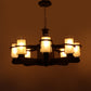 Wooden Wood Glass Chandeliers - s-116-8lp - Included Bulb