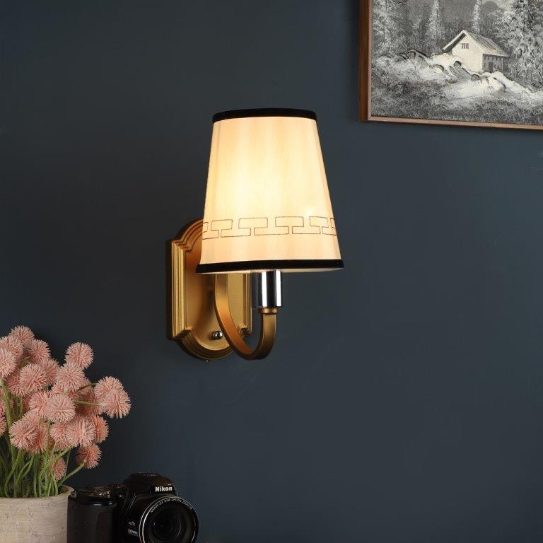 GloomyBright Antique Gold Metal Wall Lights -S-121-1w - Included Bulbs