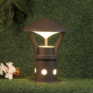 ELIANTE Grey Aluminium Base Frost Acrylic Shade Gate Light - S-177-Gl - Bulb Included