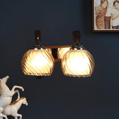 Pardo Brown Wood Wall Light - S-186-2W - Included Bulbs