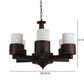 Wooden Wood Glass Chandeliers - s-195-6lp - Included Bulb