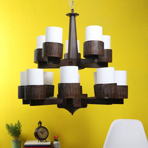 Wooden Metal and Glass Chandeliers s-195-8-5