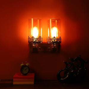 Marrón Brwon Wood Wall Light - S-225-2W - Included Bulbs