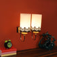 Marrón blanca Brwon+Chrome Metal+Wood Wall Light - S-237-2W - Included Bulbs