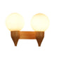 Marrón blanca Chrome+Wood Metal+Wood Wall Light - S-241-2W - Included Bulbs