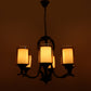 BROWN Metal Glass Chandeliers - S-251-6lp - Included Bulb