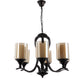 BROWN Metal Glass Chandeliers - S-251-6lp - Included Bulb