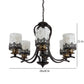 Brown Metal Glass Chandeliers - s-253-6lp - Included Bulb