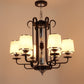 Brown Metal Glass Chandeliers - s-268-6lp - Included Bulb