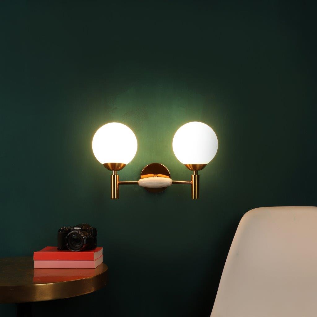 Dorada Gold Metal Wall Light - S-289-2W - Included Bulbs