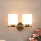 ELIANTE Chrome Iron Base White Glass Shade Wall Light - S-3-2W - Bulb Included