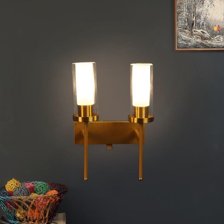 Antique Gold Iron Wall Lights -S-302-2W - Included Bulbs