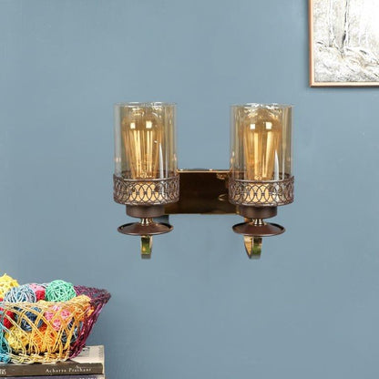 Brown and Gold Iron Wall Lights -S-321-2W - Included Bulbs