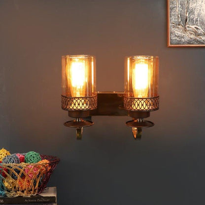 Brown and Gold Iron Wall Lights -S-321-2W - Included Bulbs