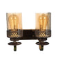 Brown and Gold Iron Wall Lights -S-321-2W - Included Bulbs