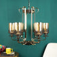 Brown and Gold Iron Chandelier  - S-321-6LP - Included Bulbs