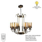 Brown and Gold Iron Chandelier  - S-321-6LP - Included Bulbs