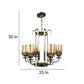 Brown and Gold Iron Chandelier  - S-321-6LP - Included Bulbs