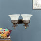 Brown and Gold Iron Wall Lights -S-322-2W - Included Bulbs