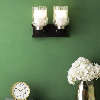 Brown WOOD Wall Light - S-36-2W - Included Bulb