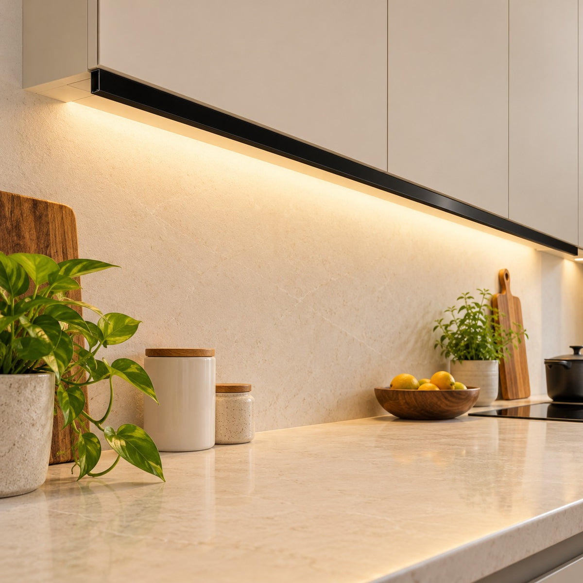 Aluminium Linear Profiles And Matching Accessories - 17.5mm Surface Profile 6.65mm / Black