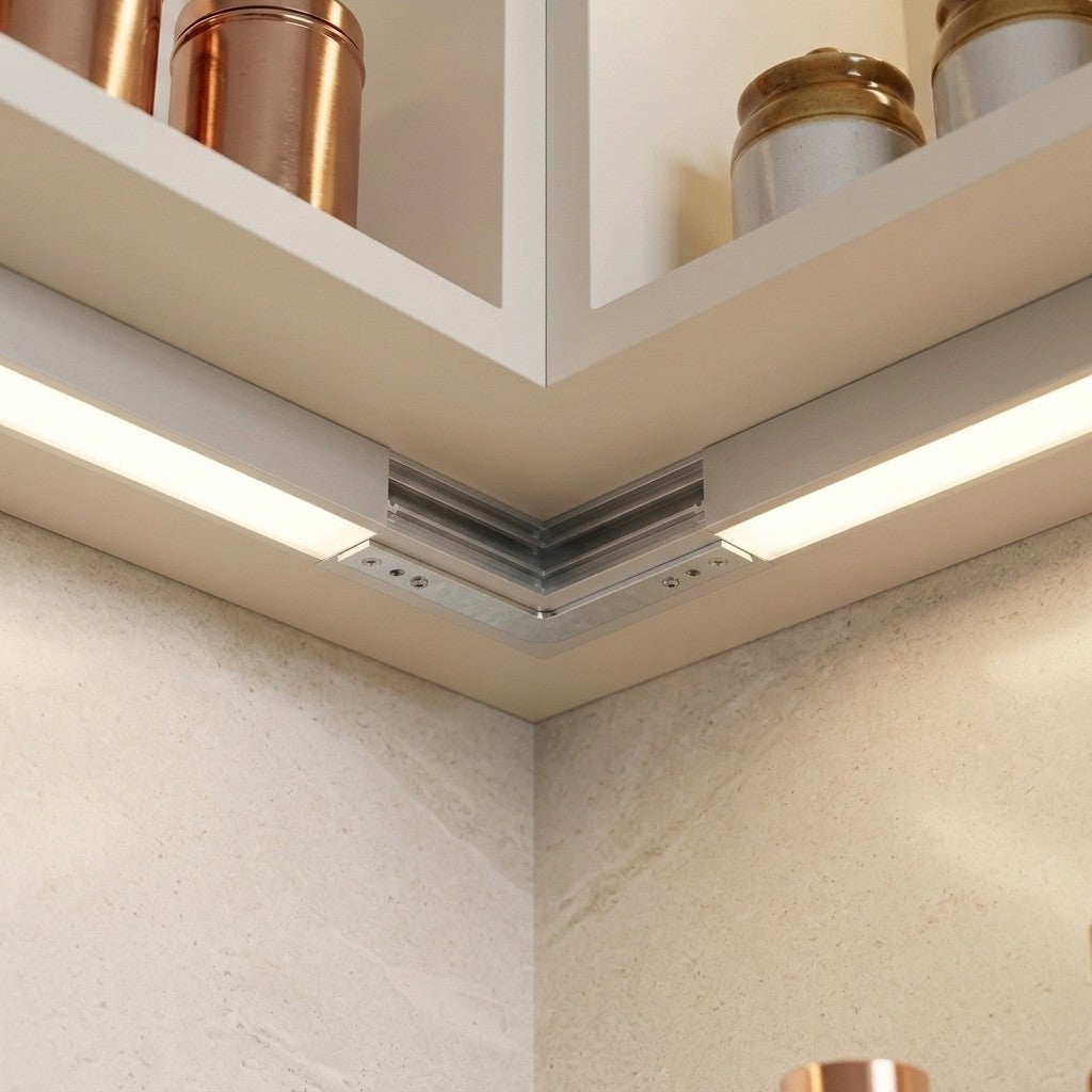 Aluminium Linear Profiles And Matching Accessories - 120° Internal Connector > 35mm