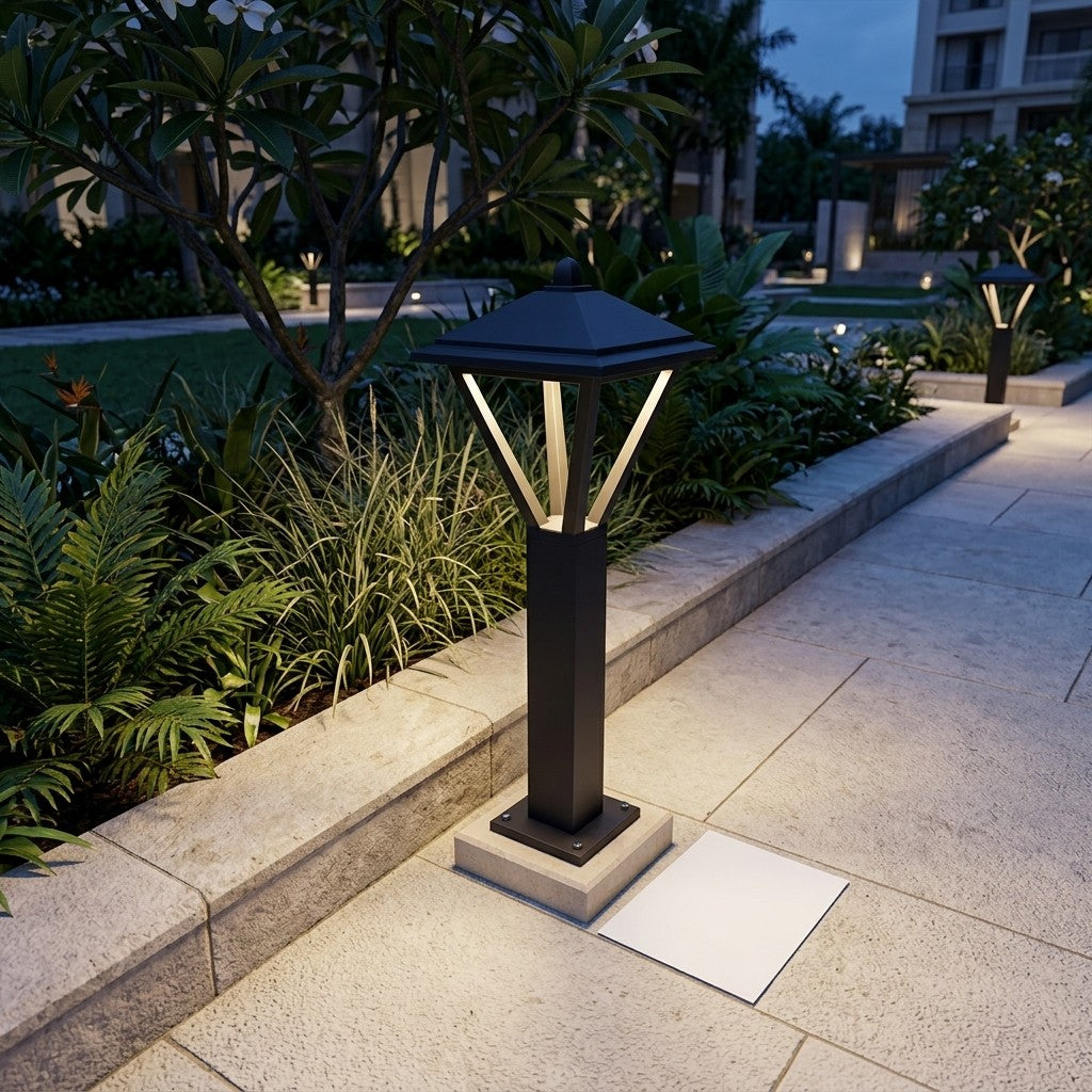 Garden LED Bollard Lights - 12W Polygon Small Bollard 400mm, 12W Polygon Medium Bollard 600mm