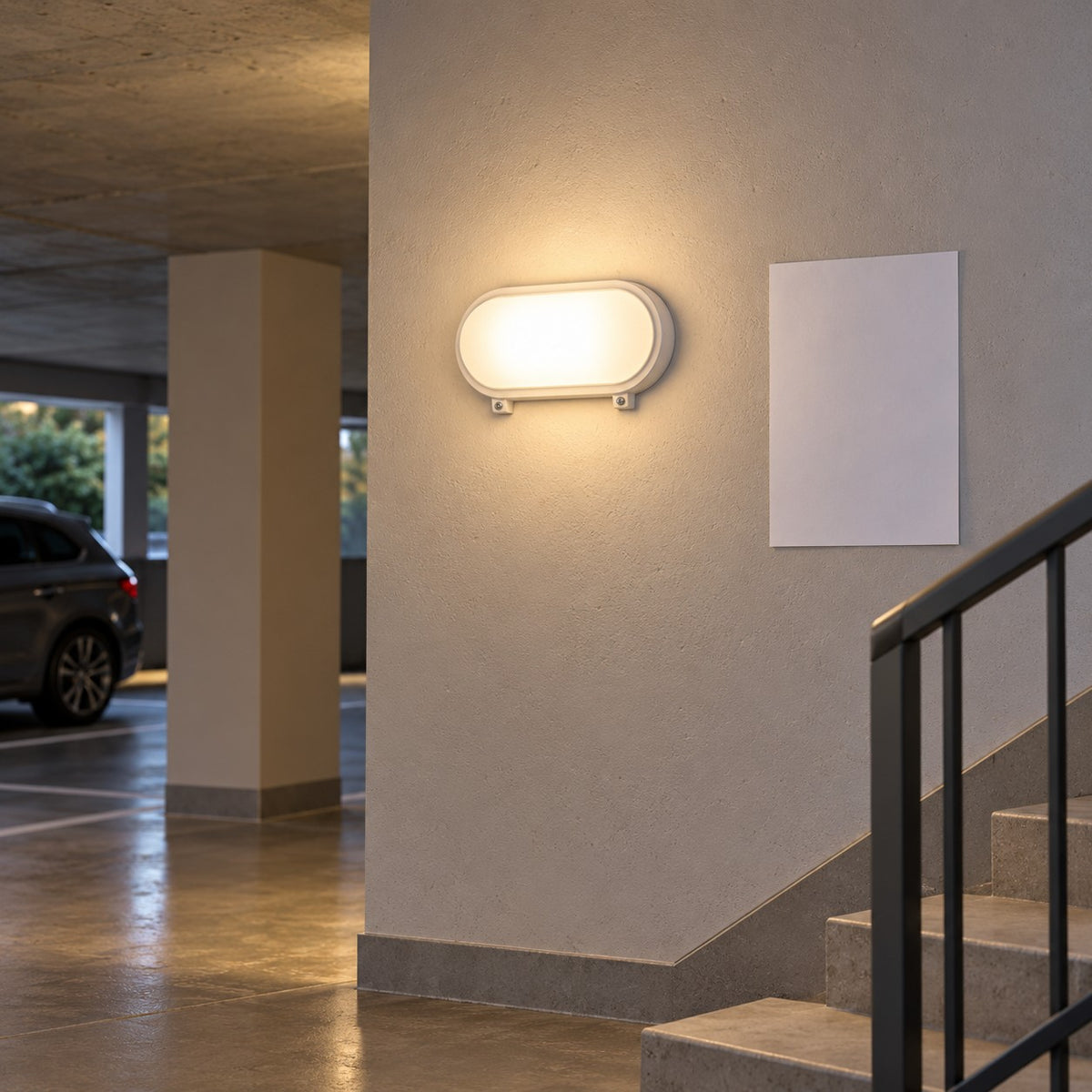 Sensor And Eco LED Bulkhead Lights - 12W Oval Rhenium Bulkhead With Legs